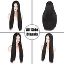 Stamped Glorious Black Wig Long Straight Middle Part Wigs for Women Synthetic 30 Inch Women Long Hair Wigs Daily Party Use(Black) Stamped Glorious Store