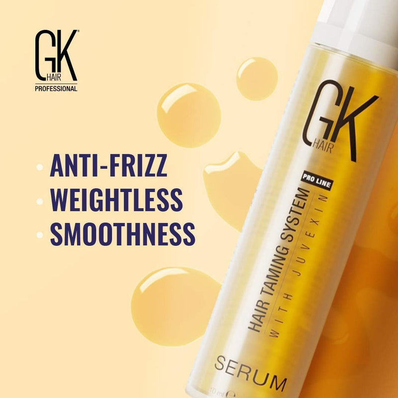 Global Keratin GK Hair Smoothing Serum - 100% Pure Organic Argan Oil 1.69 or 0.34 Fl. Oz Hydrating Strength Shine Dry Damaged Repair Anti-Frizz Moistures Nourishment GKhair Store