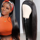 UNice Straight Headband Human Hair Wig Glueless None Lace Front Wig Brizilian Virgin Hair Machine Made Wear and Go Wig for Black Women 150% Density 22inch UNICE Store