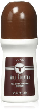 Avon Deodorant Men's Roll-on Wild Country, Long Lasting, Smooth Seductive Aroma and Quick-drying, 2.6oz/75ml AVON