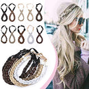 Hairro Synthetic Braided Hair Headbands Slim Three-strand Braid Plaited Hairpiece Elastic Stretch Fake Braid Hair Band for Women and Girls Fashionable Beauty Hair Highlight 26/88 Blonde Hairro