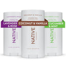 Native Deodorant Contains Naturally Derived Ingredients, 72 Hour Odor Control | Deodorant for Women and Men, Aluminum Free with Baking Soda, Coconut Oil and Shea Butter | Classic (3-pack) Infinity Warehouse