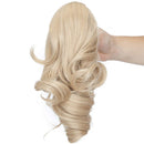S-noilite Ponytail Extension Claw Clip Short Curly Wavy Thick Jaw Ponytails Pony Tail Hairpiece Clip in Hair Extensions Synthetic Fiber for Women 12 Inch Dark Brown & Sandy Brown S-noilite