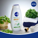 NIVEA Basil and White Tea Body Wash with Nourishing Serum Bottle, 20 Fl Oz NIVEA