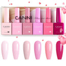 CANNI 6Pcs 9ml Hema-Free Nail Dehydrator Primer, Base Coat Reinforce Diamond Gel Top Coat and Matte Top Coat Gel Nail Polish Set, Soak Off LED Nail Gel Polish Set Nail Art Starter Manicure Salon Infinity Warehouse