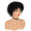 MISSJAY Curly Wigs for Black Women, Brazilian Human Hair Wigs Water Wave None Lace Front Wigs Short Curly Bob Wigs Human Hair(8 Inch, 1B) MISSJAY