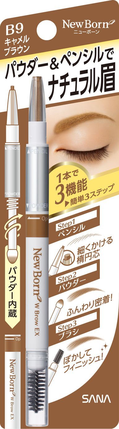 SANA New Born Eyebrow Mascara and Pencil, Camel Brown, SANA