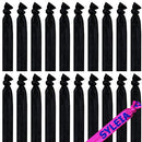 Syleia Pack of 20 Black Hair Ties Ponytail Holders Elastic Ribbon Band Crease Free Hand Knotted Fold Over Ouchless Strong Hold Syleia Store