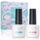 Gel Nail Base Top Coat Set - No Wipe Candy Lover UV LED Soak Off Nail Gel Polish, Long Lasting Mirror Shiny Glossy Finish Gift Kit Candy Lover