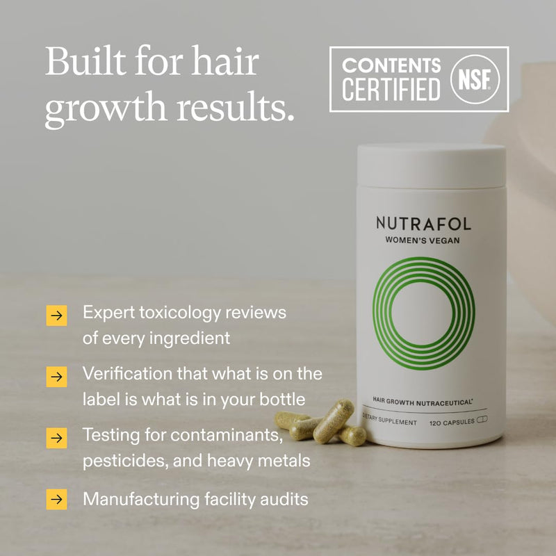 Nutrafol Women's Hair Growth Supplements, for Women 18-44 Years Old, Clinically Tested for Visibly Thicker, Stronger Hair, 100% Vegan Ingredients, Dermatologist Recommended - 1 Month Supply, 1 Pouch Infinity Warehouse