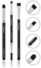 Eyebrow Brush - Duo Eye Brow Spoolie - Angled Eyeshadow Eyeliner - Precision Flat Definer - Small Shader - Premium Quality 3 Piece Set - Cruelty Free Synthetic Bristles - Apply Gel Powder Wax Pomade Lamora