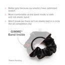 GIMME Good Vibes Scrunchy Pack, Secure Hair Ties. No-Slip or Snag. Variety Pack Denim, Corduroy, Faux Leather, Blush, and Velvet Scrunchies (5 Count) GIMME