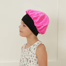 Sent Hair Kids Satin Bonnet Sleep Cap for Natural Hair Double Layers Hair Bonnet Wide Elastic Band Night Sleep Hat for Baby Toddler Child Teens (Rose Red) sent hair