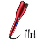 MIUOPUR Automatic Hair Curling Iron with Ceramic Ionic Barrel, Smart Anti-Stuck, Auto Rotating Hair Curling Wand with Temperature Display and Timer, Professional Hair Curler Styling Tool - Red MIUOPUR