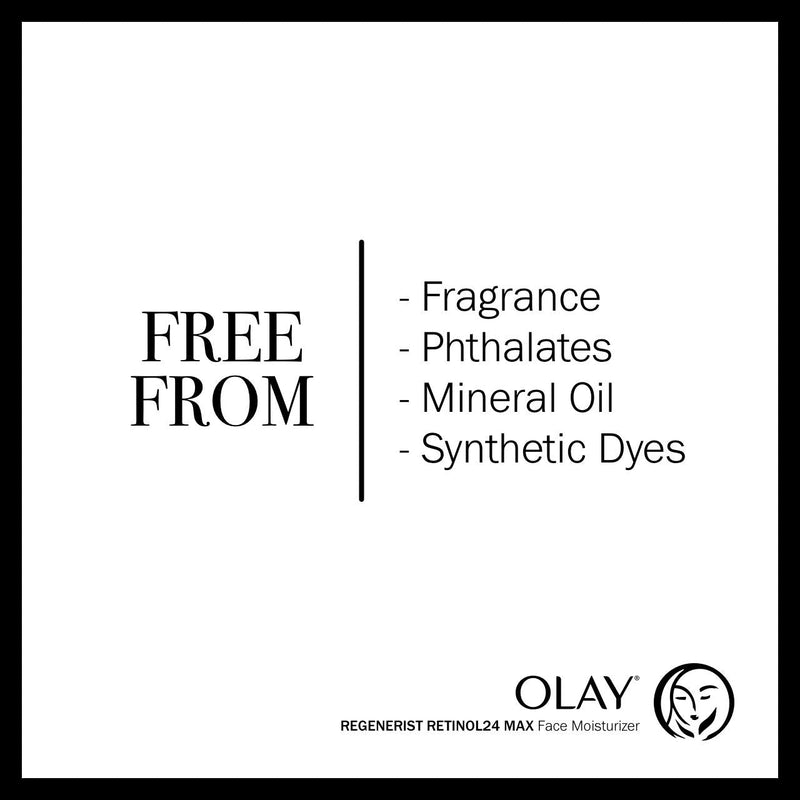 Olay Regenerist Retinol 24 Max Moisturizer, Retinol 24 Max Night Face Cream, Fragrance Free, 1.7 Oz + Whip Face Moisturizer Travel/Trial Size Gift Set Olay