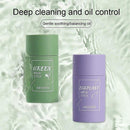 Green tea/Eggplant Purification Clay Stick, Deep Cleansing Pores, Improves Skin, Suitable for Men and Women of All Skin Types （2 PCS） (Green tea/Eggplant) Ysnhsye