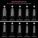 Beetles Long Coffin Fake Nail Tips - 500Pcs Acrylic Press on Nails Clear Artificial False Nails with Nail Glues for Acrylic Nail/Dip Powder Nails/Poly Nail Extension Gel Nail Art DIY Home beetles Gel Polish