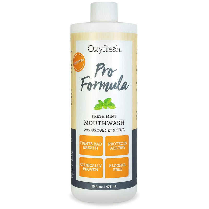 Premium Oxyfresh Pro Formula Fresh Mint Mouthwash – Patented Zinc Mouthwash for All Day Fresh Breath & Healthy Gums – Refreshing & Alcohol Free Mouthwash | 16oz Oxyfresh