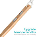 Metene Bamboo Body Brush with Stiff and Soft Natural Bristles, Back Scrubber for Shower with Long Handle, Dual-sided Brush Head for Wet or Dry Brushing, Exfoliating Skin and Clean the Body Easily Metene