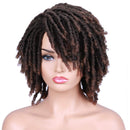 Lady Hanne Dreadlock Wig Black Brown Short Curly Braided Twist Dreadlock Wigs Heat Resistant Synthetic Daily Party Replacement Wig for Women Lady Hanne