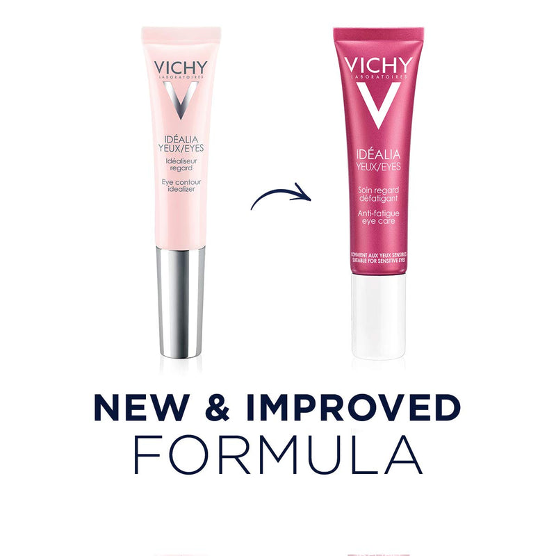 Vichy Idéalia Eye Cream with Caffeine & Vitamin C, Anti-Aging Eye Cream for Dark Circles & Fine Lines to Brighten & Smoothe, 0.5 Fl Oz Vichy