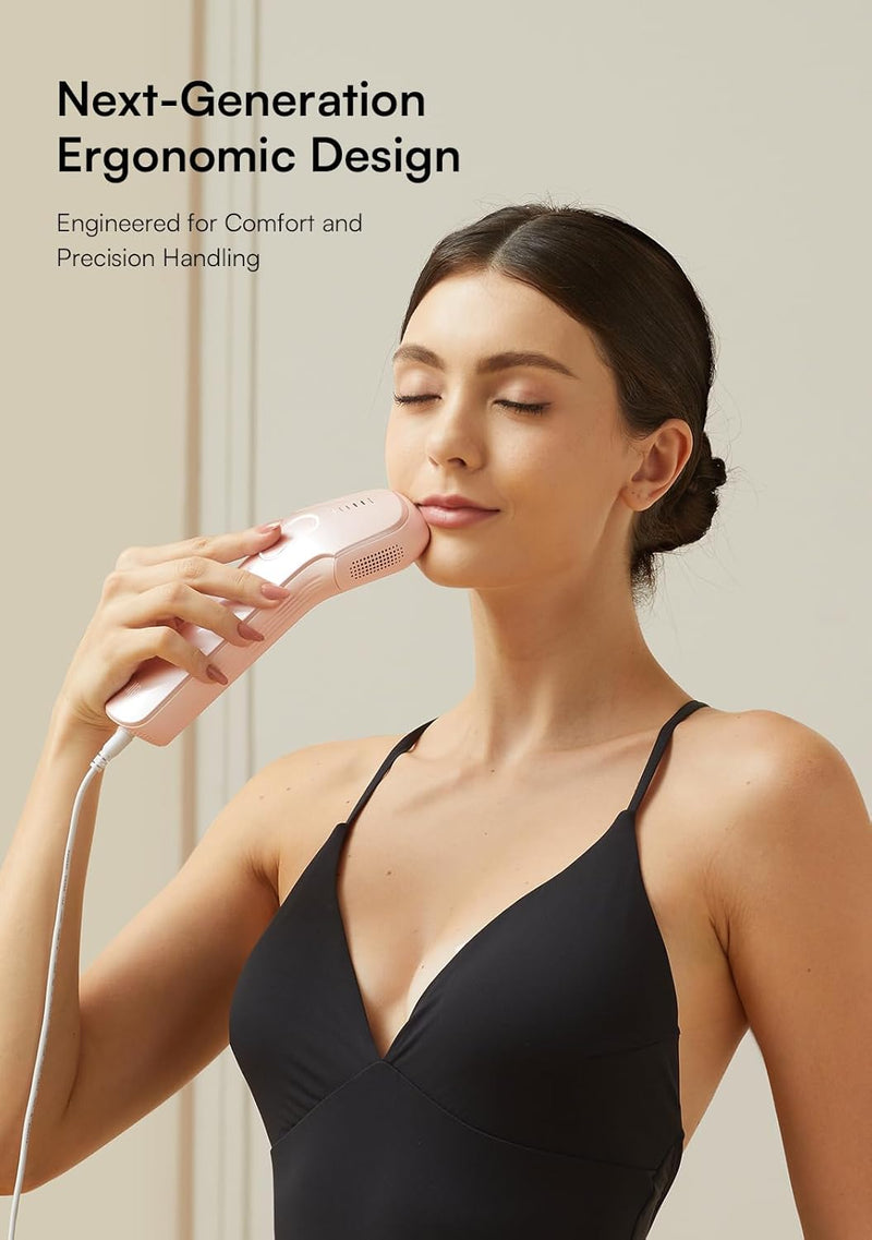 INIA Laser Hair Removal with Ice-Cooling Care for Women and Men, HAUTE Pro Painless at-Home IPL Hair Remover for Coarse Hair in Bikini All Body Areas, Latest Generation for Effective Results (Pink) Infinity Warehouse