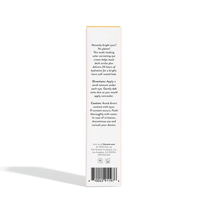 Honest Beauty Honestly Bright Eyes Tinted Eye Cream, Sandstone with Hyaluronic Acid + Squalene| EWG Certified + Dermatologist Tested & Vegan + Cruelty Free | 0.5 fl. oz. Honest Beauty