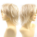 Modernfairy Anime Halloween Wig Platinum Blonde for Cosplay Party, Synthetic Layered Short Hair Wigs with Bangs, Pastel Wigs for Women Men Kids Modernfairy Hair