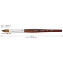 PANA 100% Pure Kolinsky Hair Bristles Acrylic Nail Brush Oval Crimped Shaped Mahogany Wood Handle Professional Salon Quality (Size 14) PANA