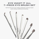 Morphe Eye Want It All 7 Piece Eye Makeup Brushes - Professional Makeup Brush Set and Brow Kit for Eyeshadow, Eyeliner, Smudging, Blending - Professional Make Up Tools (7 ct) Infinity Warehouse