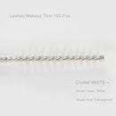 i-Laesh 100 Pcs Crystal Eyelash Brush Mascara Wands Disposable Eyebrow / Lash Brushes for Eyelashes Extensions Eye Makeup Kit Lashes Applicator Tool Spoolies (Crystal White) i-laesh
