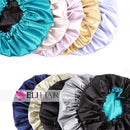 ELIHAIR Stain Bonnet Silky Sleep Cap Adjustable Satin Cap for Night Sleeping Hair Bonnet Reversible Double Layer Champagne/Grey ELIHAIR