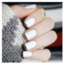 Yalice Square Fake Nails Glossy Short Press on Nails Acrylic Full Cover False Nails for Women and Girls 24Pcs (White) Yalice
