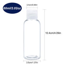 Trendbox 2oz Clear Plastic Empty Bottles with Flip Cap -BPA-free Travel Containers For Shampoo, Lotions, Liquid Body Soap and Massage Oils with Label - 48 Pack TRENDBOX