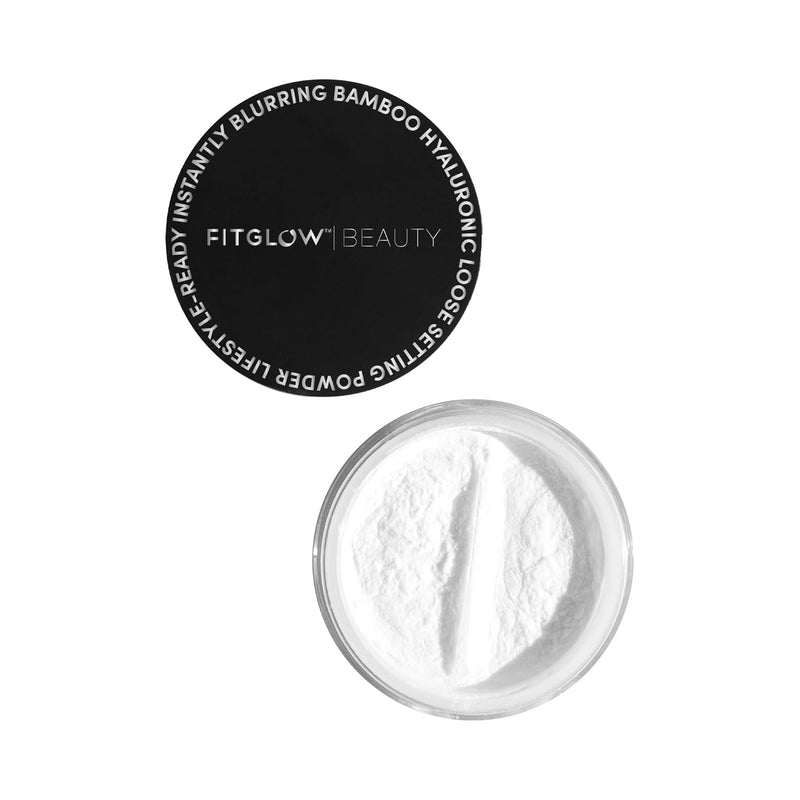 Fitglow Beauty Bamboo Hyaluronic Loose Setting Powder | Translucent Vegan Organic | Weightless Photo Finish | Pore Blurring | Natural Shine & Oil Control Makeup Finishing Powder | .32 oz / 9g Infinity Warehouse