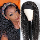CYNOSURE Curly Headband Wig Human Hair Wigs for Black Women 9a Glueless None Lace Front Wigs Human Hair No Need Pre Plucked Natural Black Color Brazilian Hair Curly Wig(24, Headband Wig Curly) CYNOSURE