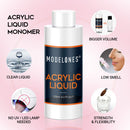 Modelones EMA Acrylic Liquid Monomer 120ml/4oz, Acrylic Nail Liquid for Professional Acrylic Powder Nail Extension Nail Art System MMA-FREE, Low-Odor, Non-Yellowing, Quick Dry, Christmas Gift modelones