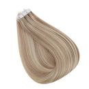 Fshine Human Hair Tape in Extensions 22 Inch Double Sided Tape Hair Extensions Color 18 Ash Blonde Highlight 22 Light Blonde 50 Grams Glue in Extensions Human Hair Fshine Store