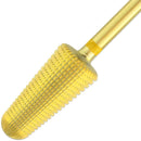 PANA Nail Carbide Volcano Bit - Two Way Rotate use for Both Left and Right Handed - Fast remove Acrylic or Hard Gel - 3/32" Shank - Manicure, Nail Art, Drill Machine (Extra Fine, Gold) PANA