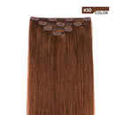 18" Hair Extensions Clip in Human Hair for Women - Silky Straight Remy Real Clip on Extensions Medium Auburn 60grams 4pieces