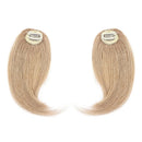 Hairro Clip in Wave Side Bangs Extensions 100% Human Hair 2PCS Dark Blonde Clip on Middle Part French Bangs Thin Sides Swept Fringe Hairpieces