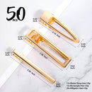 50 PCS Hair Clips for Silicone Resin Molds, LEOBRO 3 Patterns Gold Metal Hair Barrettes, for Making Acrylic Resin Hair Clips, DIY Hair Clips, Epoxy Resin Barrettes LEOBRO