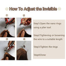 20 Inches Hidden Crown Human Hair Extensions One piece Secret Fish Line Wire In Hairpiece With Transparent Invisible Rubber Band Long Wavy Curly No Clips No Glue For Women