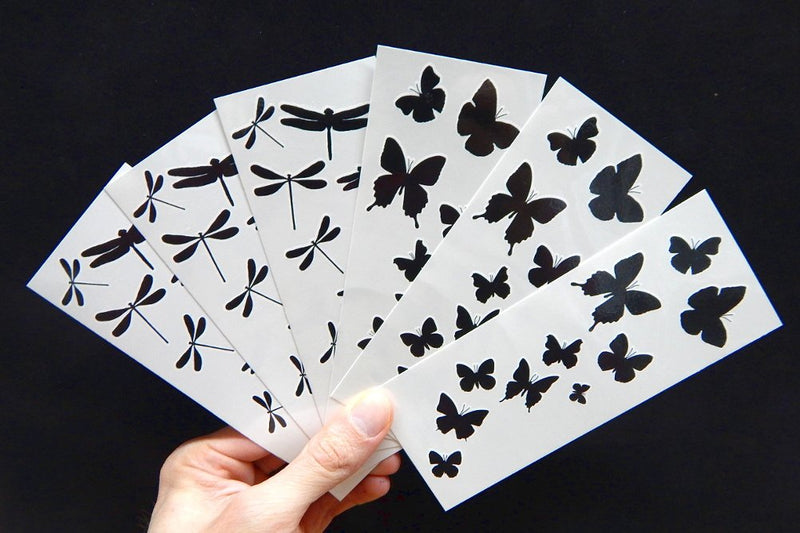 Premium Dragonfly & Butterfly Black Silhouette Tattoo Tattoos PremiumTT temporary tattoos