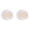 LUX ACCESSORIES White Fabric Floral Center White Pearl Silver Tone Finish Set of 2 Hair Clips LUX ACCESSORIES