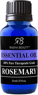 Radha Beauty Rosemary Essential Oil - 100% Pure Therapeutic Grade, Steam Distilled for Aromatherapy, Relaxation, Scalp Treatment, Healthy Hair Growth, Anti-aging, Dry Skin 10ml Radha Beauty