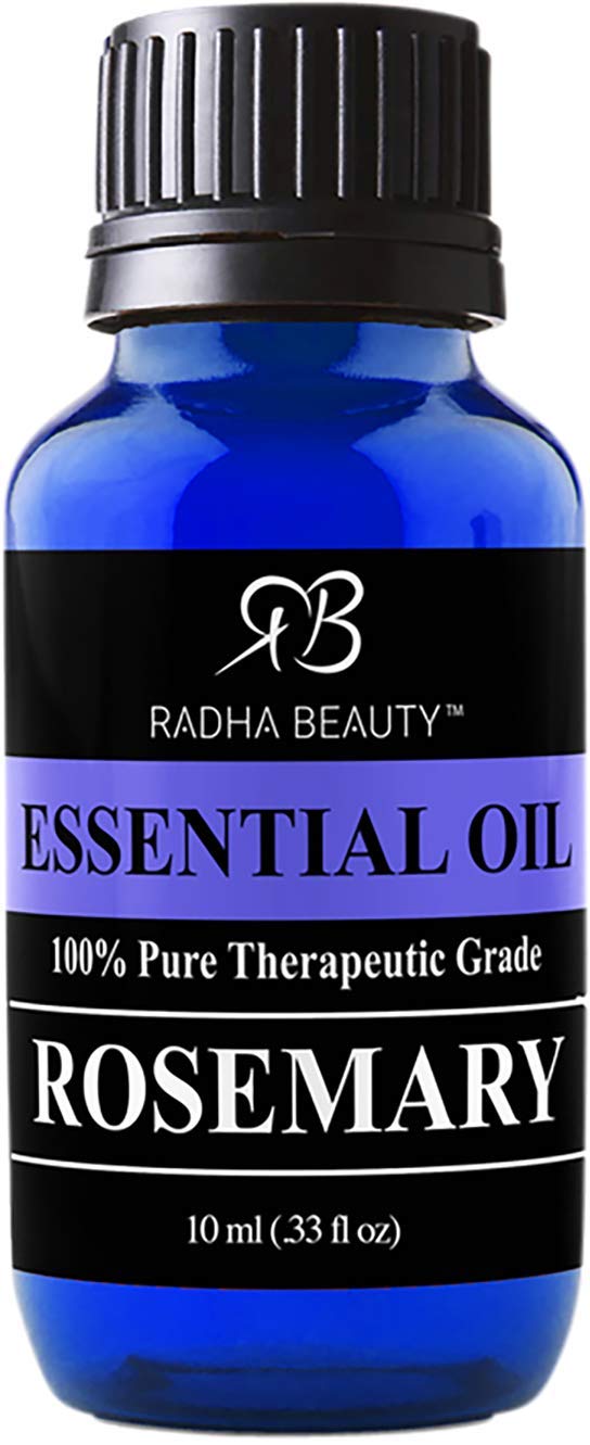 Radha Beauty Rosemary Essential Oil - 100% Pure Therapeutic Grade, Steam Distilled for Aromatherapy, Relaxation, Scalp Treatment, Healthy Hair Growth, Anti-aging, Dry Skin 10ml Radha Beauty