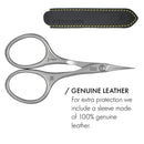 GERMANIKURE Tower Point Cuticle Scissors - FINOX Stainless Steel Professional Manicure Tools in Leather Case - Ethically Made in Solingen Germany - 4705 GERmanikure