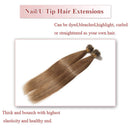 U Tip Pre Bonded Remy Human Hair Extensions 100 Strands Per Package Nail Tip Italian Keratin Fushion Hairpiece Long Straight Silky For Women