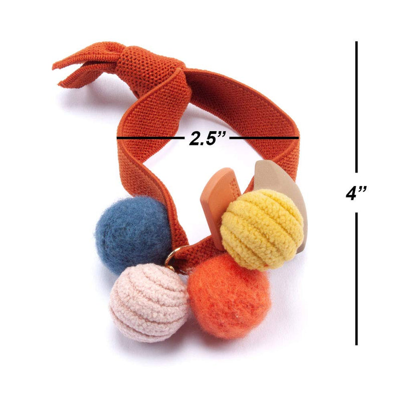 Womens Girls 4 Pack Colorful Small Pom Pom Balls and Star Elastic Hair Ties Rings Ponytail Holder Hair Accessories Phoebe's Accessories